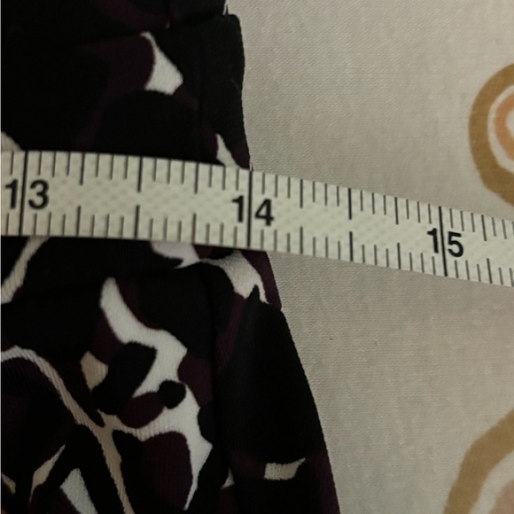 Sigrid Olsen Womens XS‎ Faux Wrap Dress Black White Burgundy Geometric Print - Picture 8 of 9